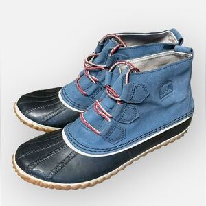 Sorel | Out ‘N about | Low Cut Canvas Rubber Duck Boots | Blue/Navy | Size 8